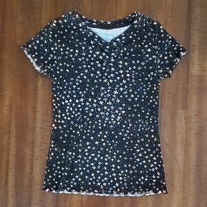 Therabouts Girls V-neck Short Sleeve Top - M (10/12)